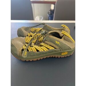 Chaco Kids Sport‎ Sandals Water Shoes Olive Green Yellow Adjustable